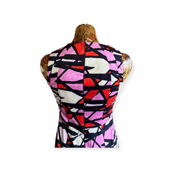 French Connection bodycon pink orange black Size 4 small sleeveless fitted - Picture 4 of 11